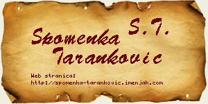 Spomenka Taranković vizit kartica